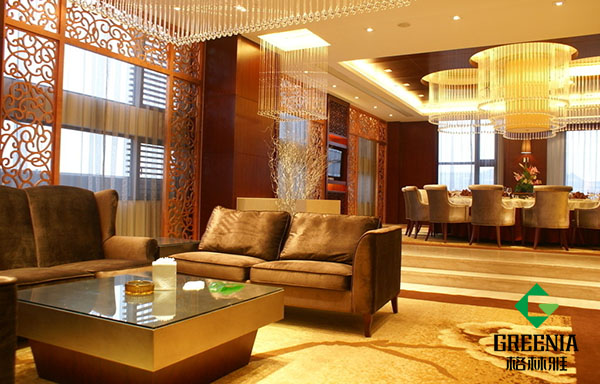 防火貼面板酒店大廳裝飾案例圖