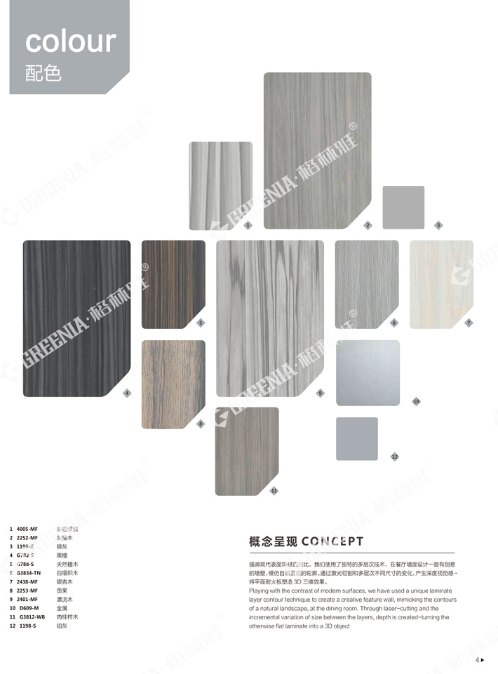 格林雅裝飾防火板樣冊