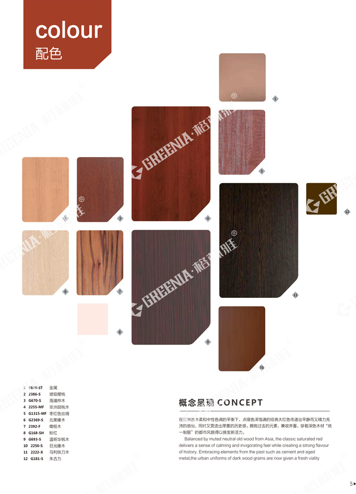 格林雅裝飾防火板樣冊